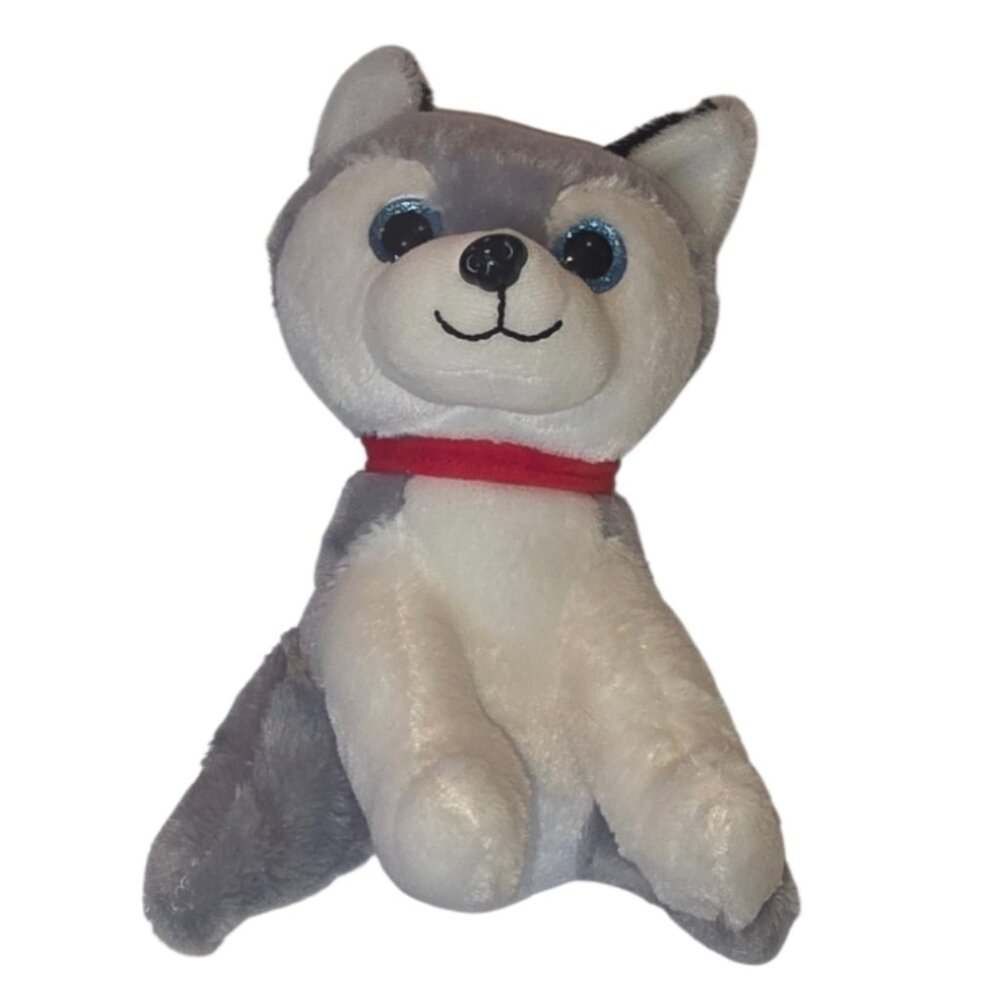 Plush Husky Dog Sitting Stuffed Animal Plushie Toy Gift